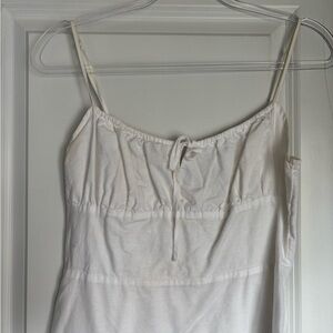 Aritzia white sundress with tie detail and pockets